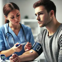 Patient får insulin
